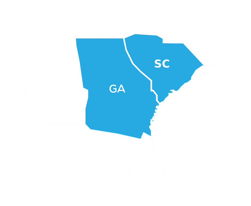 GA and SC Map